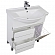 Тумба с умывальником Aquanet Доминика 80 см с корзиной для белья белая