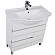 Тумба с умывальником Aquanet Доминика 80 см с корзиной для белья белая