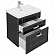 Тумба с умывальником Aquanet Рондо 60 см 2 ящика черный антик