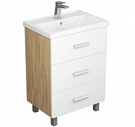 Тумба с умывальником Uncoria Гарда 60 см дуб сонома/белый