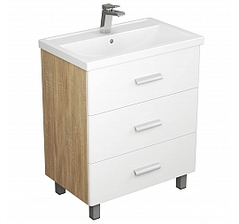 Тумба с умывальником Uncoria Гарда 70 см дуб сонома/белый