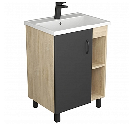 Тумба с умывальником Uncoria Дора 70 см дуб сонома/графит