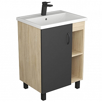 Тумба с умывальником Uncoria Дора 70 см дуб сонома/графит