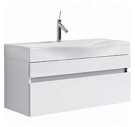 Тумба с умывальником Aqwella 5 stars Bergamo Ber.01.10/W 100 см белый