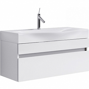 Тумба с умывальником Aqwella 5 stars Bergamo Ber.01.10/W 100 см белый