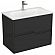 Тумба с умывальником Veneciana Veneto 80 см чёрная