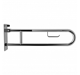 Поручень настенный Vitra A44468 откидной с держателем для туалетной бумаги 80х30 см