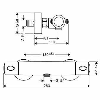 Термостат для душа Hansgrohe Ecostat 13261000 — купить, характеристики ...