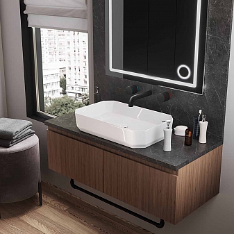 Умывальник Sanita Luxe Line 55 WB.CT/Line/55-N/WHT.G/S1 55 см