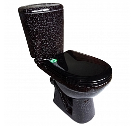 Унитаз-компакт Rosa Комфорт чёрный кракелюр