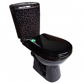 Унитаз-компакт Rosa Комфорт чёрный кракелюр