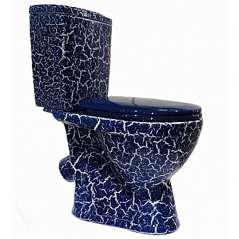 Унитаз-компакт Rosa Лира синий кракелюр