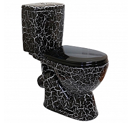 Унитаз-компакт Rosa Лира чёрный кракелюр