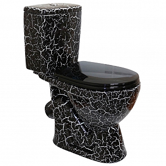 Унитаз-компакт Rosa Лира чёрный кракелюр