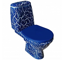 Унитаз-компакт Rosa Премьер синий кракелюр