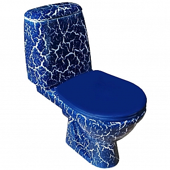 Унитаз-компакт Rosa Премьер синий кракелюр