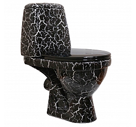 Унитаз-компакт Rosa Премьер чёрный кракелюр