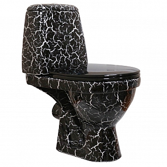 Унитаз-компакт Rosa Премьер чёрный кракелюр