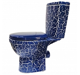 Унитаз-компакт Rosa Рио синий кракелюр