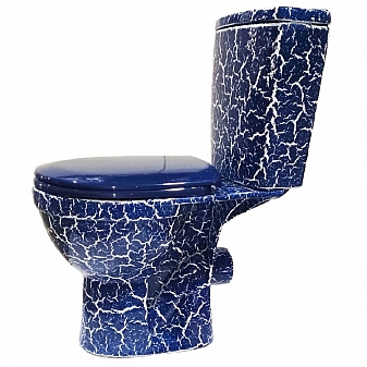 Унитаз-компакт Rosa Рио синий кракелюр