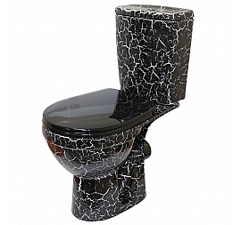 Унитаз-компакт Rosa Рио чёрный кракелюр
