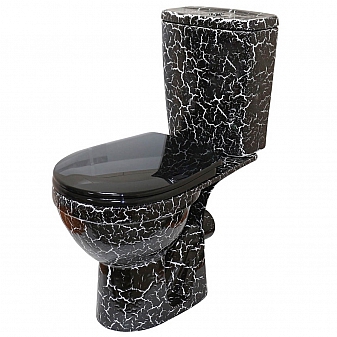 Унитаз-компакт Rosa Рио чёрный кракелюр