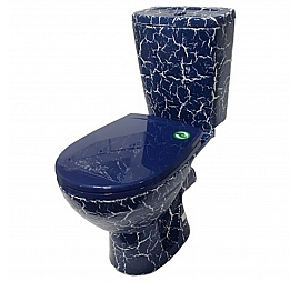 Унитаз-компакт Rosa Соло синий кракелюр
