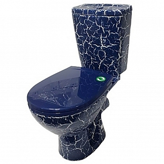Унитаз-компакт Rosa Соло синий кракелюр