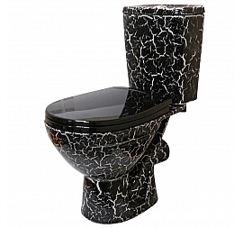 Унитаз-компакт Rosa Соло чёрный кракелюр