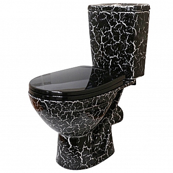 Унитаз-компакт Rosa Соло чёрный кракелюр