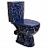 Унитаз-компакт Rosa Уют синий кракелюр