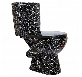 Унитаз-компакт Rosa Уют чёрный кракелюр