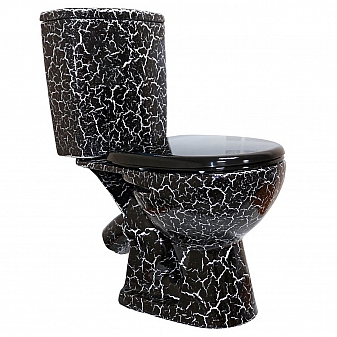 Унитаз-компакт Rosa Уют чёрный кракелюр