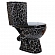 Унитаз-компакт Rosa Уют чёрный кракелюр