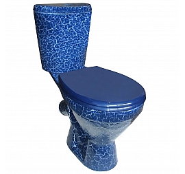 Унитаз-компакт Rosa Элегант синий кракелюр