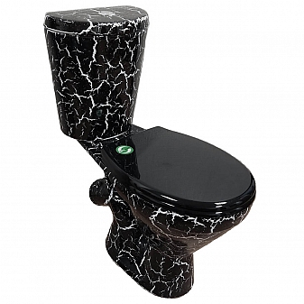 Унитаз-компакт Rosa Элегант чёрный кракелюр